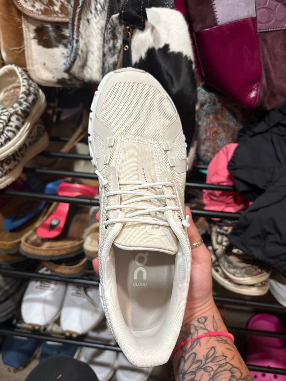 On Cloudnova Athletic Sneakers in Beige and White - Picture 5 of 7